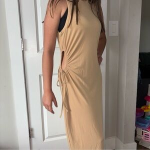 Forever 21 + Women’s Long Dress Safari Tan Halter Sheath Size 0X